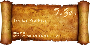 Tomka Zsófia névjegykártya