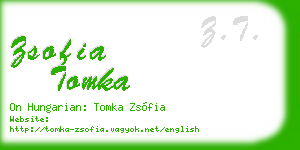 zsofia tomka business card